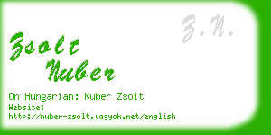 zsolt nuber business card